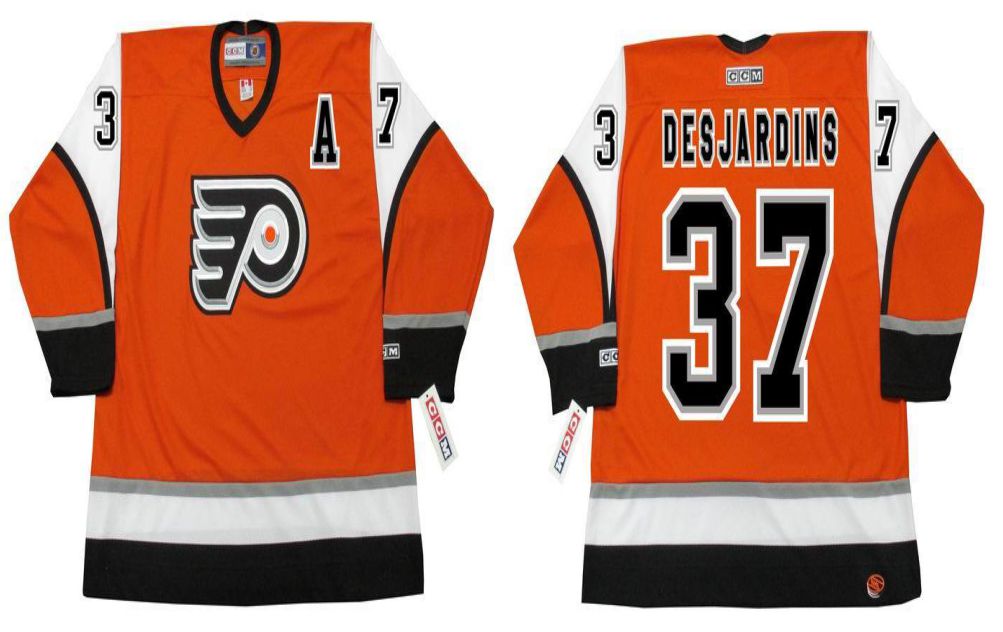 2019 Men Philadelphia Flyers 37 Desjardins Orange CCM NHL jerseys